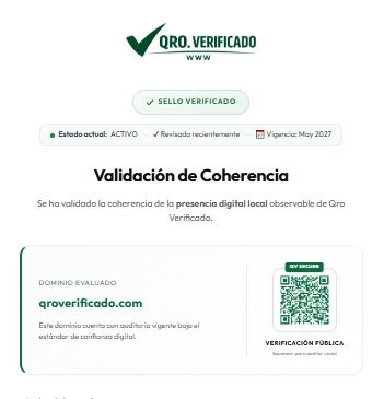 Certificado ESCODI-QRO-001 V1.0 de QRO. VERIFICADO