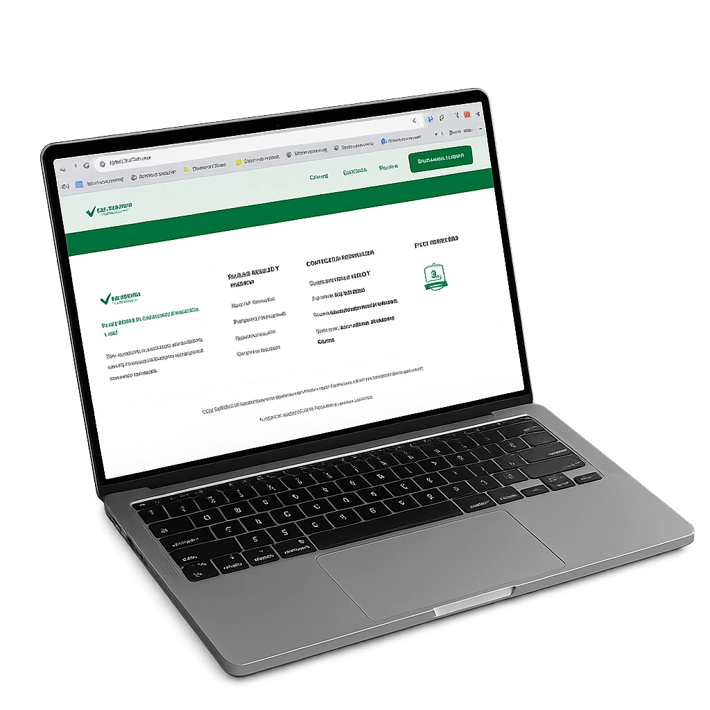 Computadora mostrando la validación institucional de QRO VERIFICADO